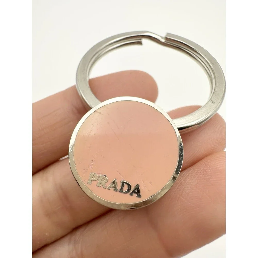 Pre-owned Prada Enamel Key Ring with Metal Logo